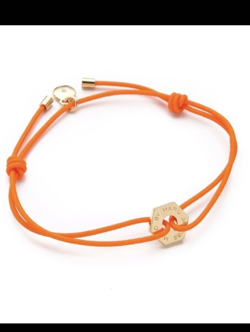 Marc by Marc Jacobs Friendship Bolt Cord Bracelet tangerine/fluoro Orange New